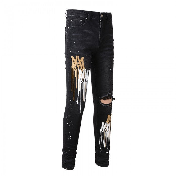 Amiri Ma Stencil Jeans Black