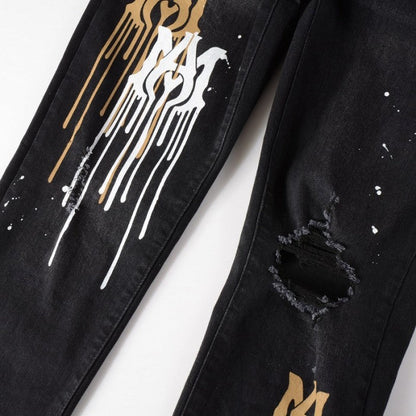 Amiri Ma Stencil Jeans Black