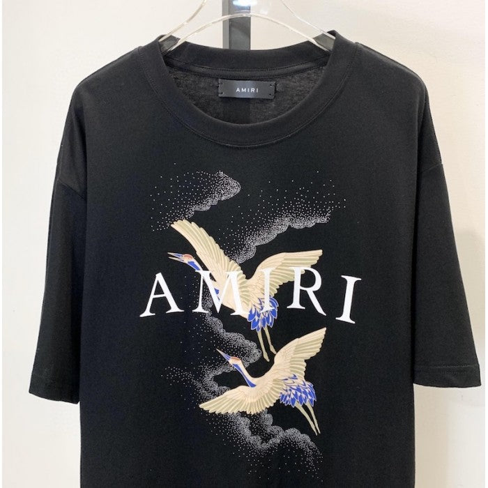 Amiri Men's Cranes Print T shirt Black