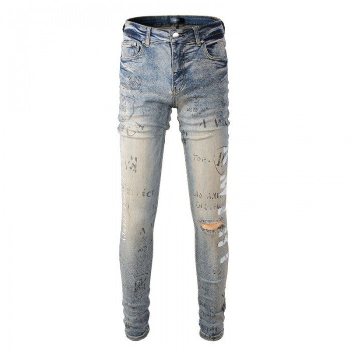 Amiri Military Stencil Jean Clay Indigo