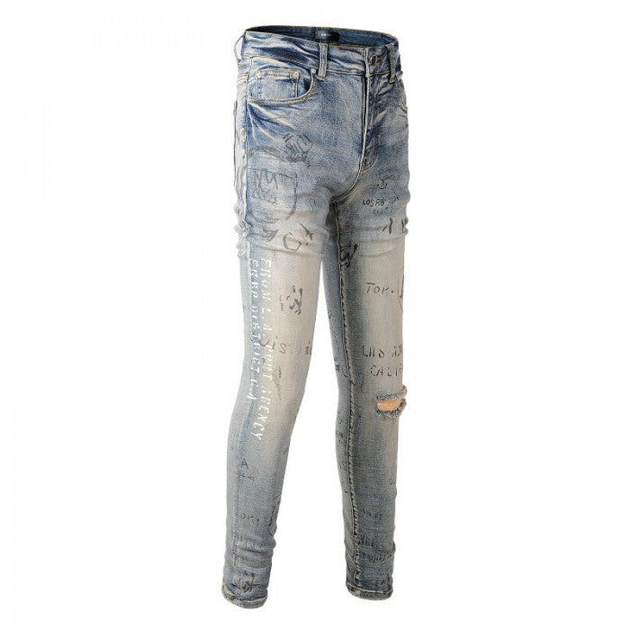 Amiri Military Stencil Jean Clay Indigo