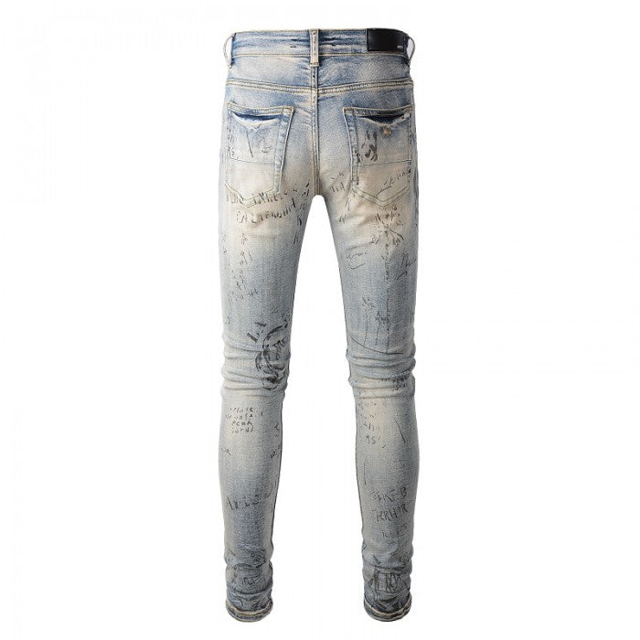 Amiri Military Stencil Jean Clay Indigo