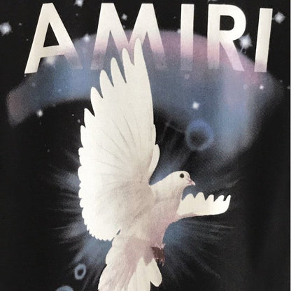 AMIRI Peace Pigeon Print Casual Short Sleeve T shirt Men