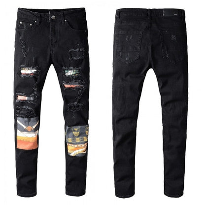 Amiri Scarves Art Patch Jean Original Black