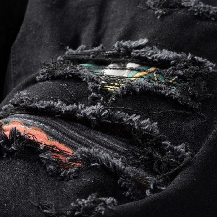 Amiri Scarves Art Patch Jean Original Black