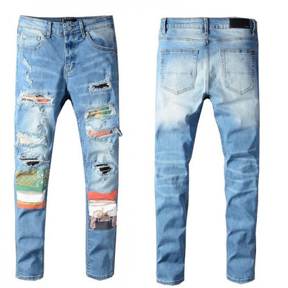 Amiri Scarves Art Patch Jean Original Indigo