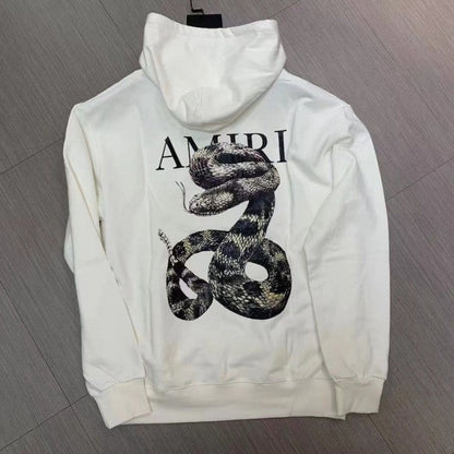 Amiri Snake Cotton Jersey Hooides White