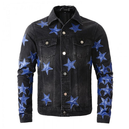 Amiri Chemist Star Trucker Jacket Black / Blue