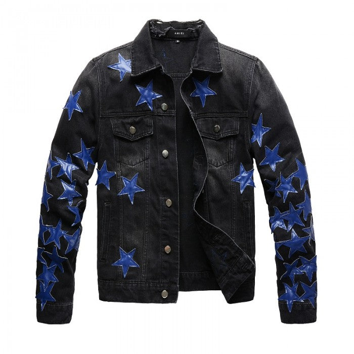 Amiri Chemist Star Trucker Jacket Black / Blue