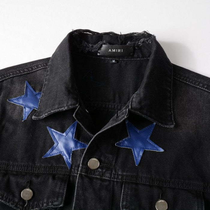 Amiri Chemist Star Trucker Jacket Black / Blue