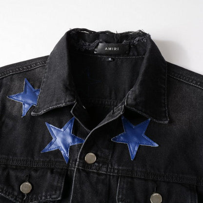 Amiri Chemist Star Trucker Jacket Black / Blue