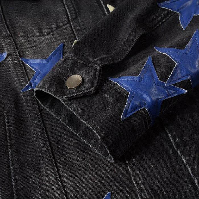 Amiri Chemist Star Trucker Jacket Black / Blue