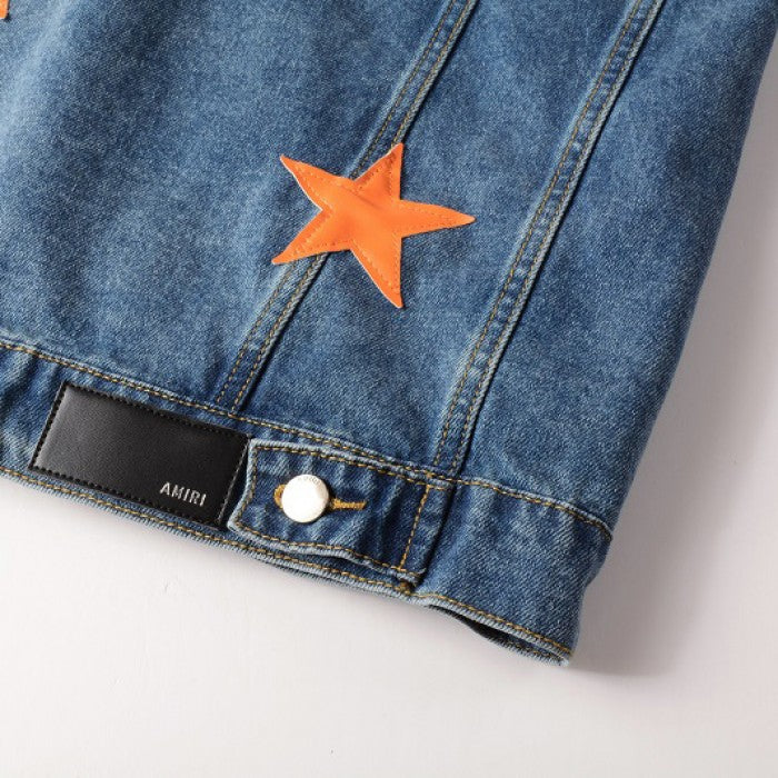 Amiri Chemist Star Trucker Jacket Clay Indigo