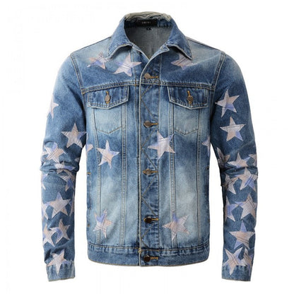 Amiri Chemist Star Trucker Jacket Blue