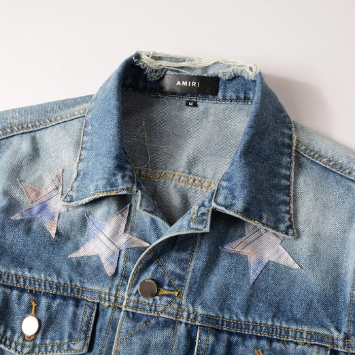 Amiri Chemist Star Trucker Jacket Blue