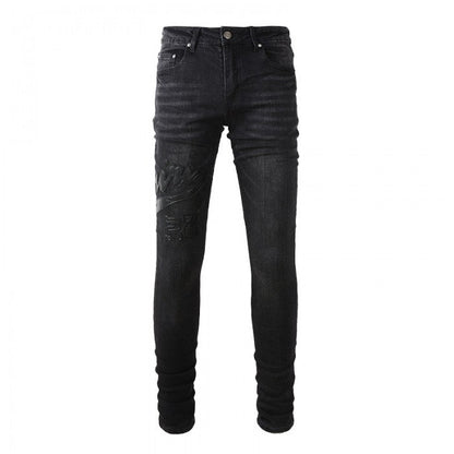 Amiri Varsity Applique Logo Jean Black