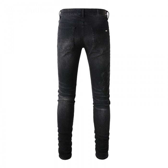 Amiri Varsity Applique Logo Jean Black