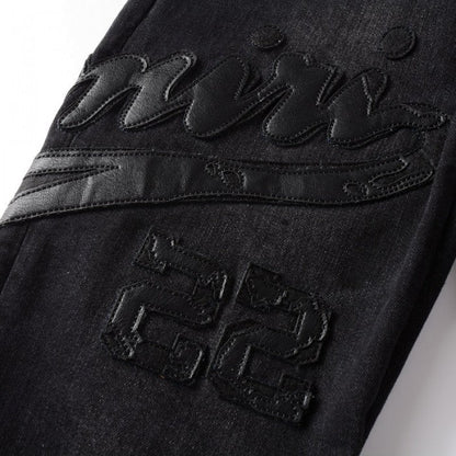 Amiri Varsity Applique Logo Jean Black