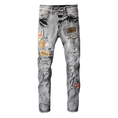 Amiri Wild Ones Patch Jeans Grey