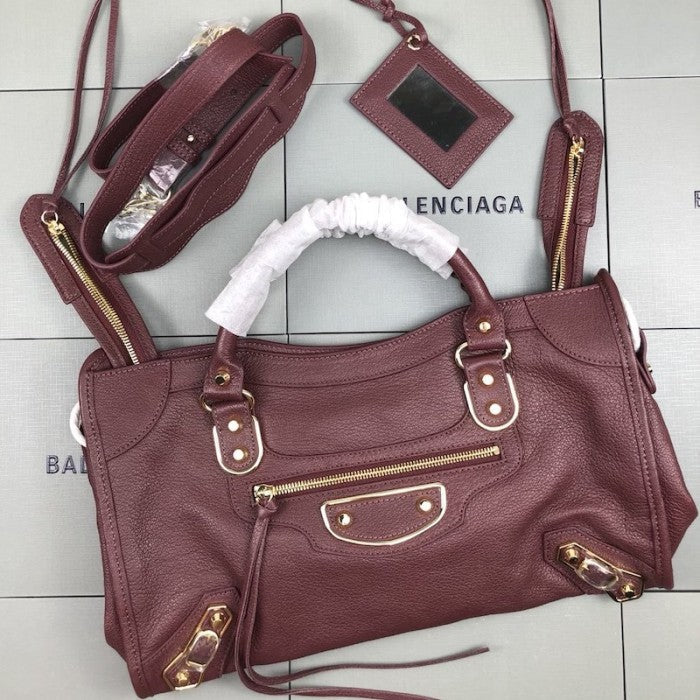 Balenciaga Classic City Shoulder Bag Burgundy