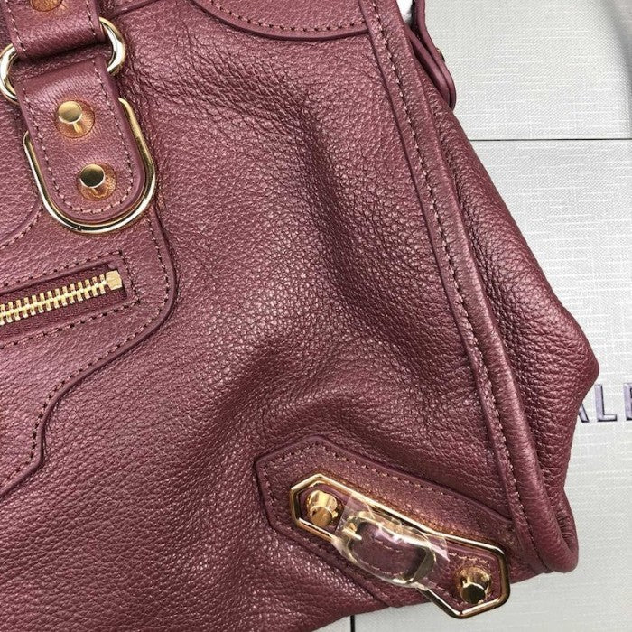 Balenciaga Classic City Shoulder Bag Burgundy