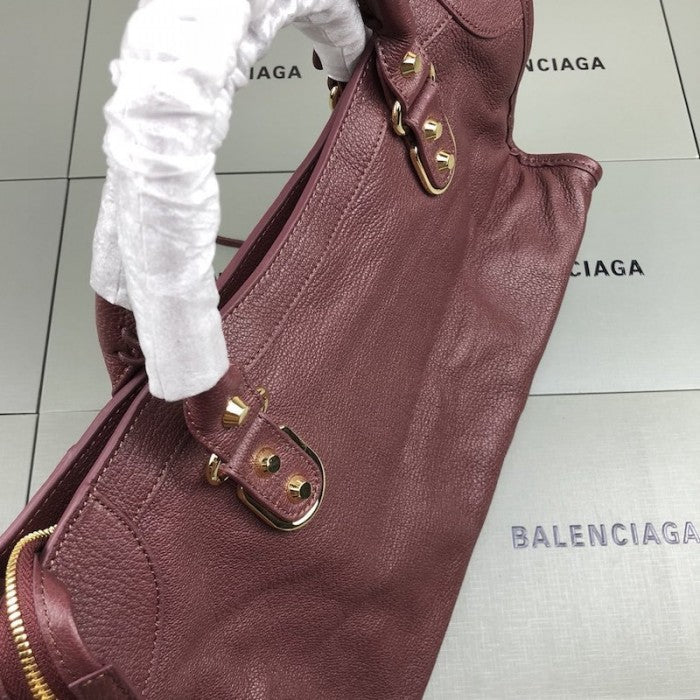 Balenciaga Classic City Shoulder Bag Burgundy