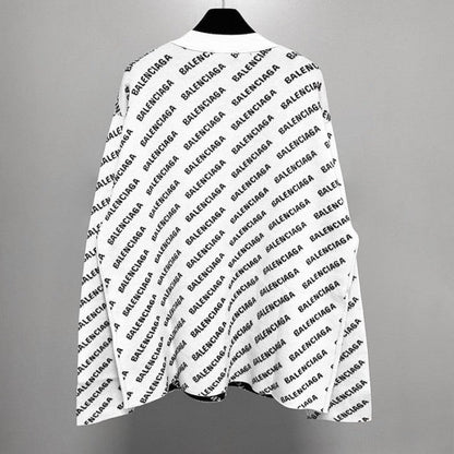 Balenciaga Mini Allover Logo Cardigan in White