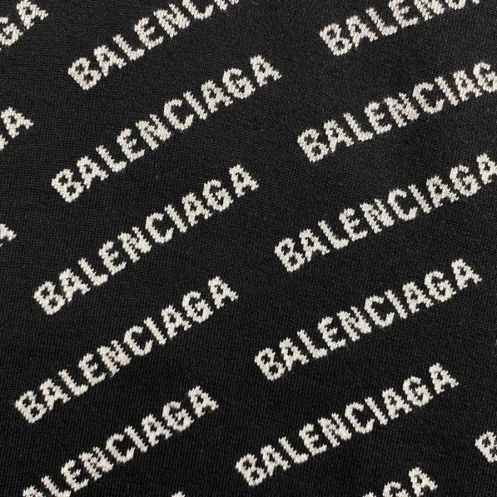 Balenciaga Mini Allover Logo Sweater in Black