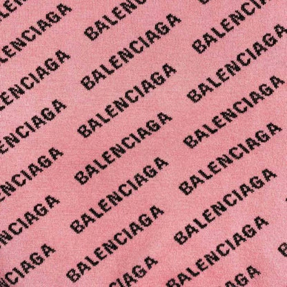 Balenciaga Mini Allover Logo Sweater in Pink