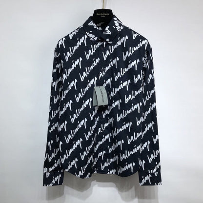 Balenciaga Men's New Scribble Shirt Large Fit in Black