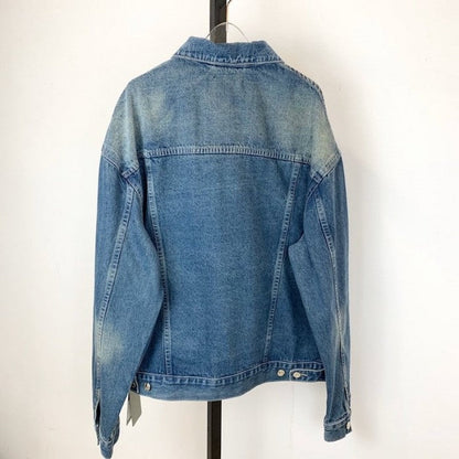 Balencaiga Chest Logo Denim Jacket Blue