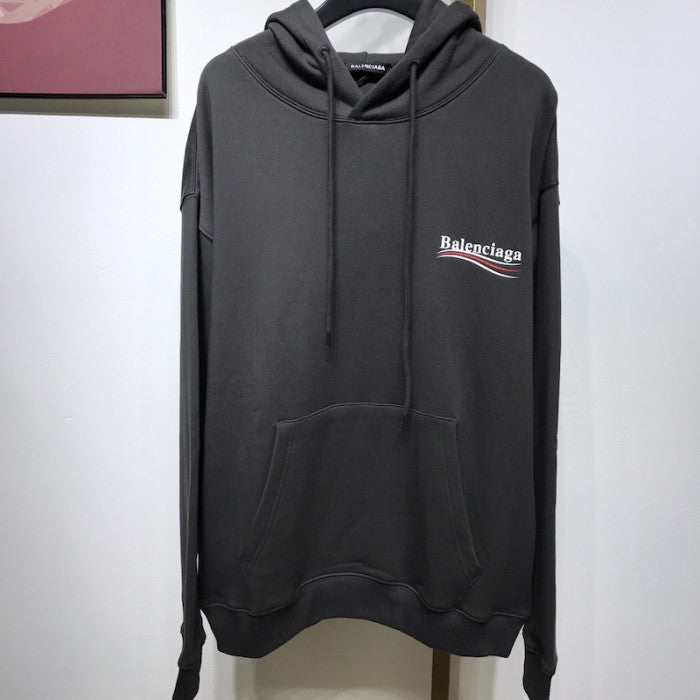 Balenciaga Political Campaign Hoodie in Black cotton fleece