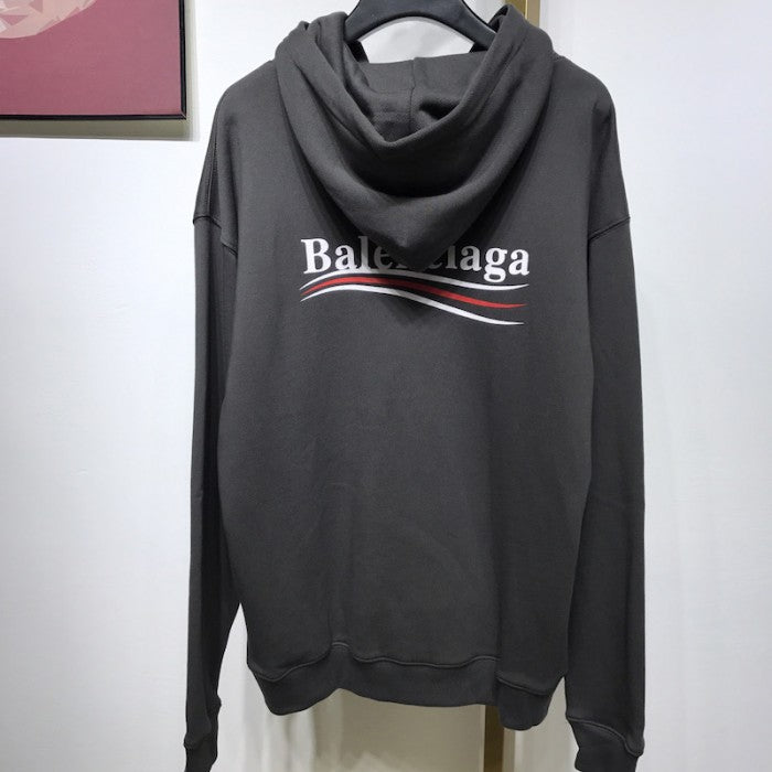 Balenciaga Political Campaign Hoodie in Black cotton fleece