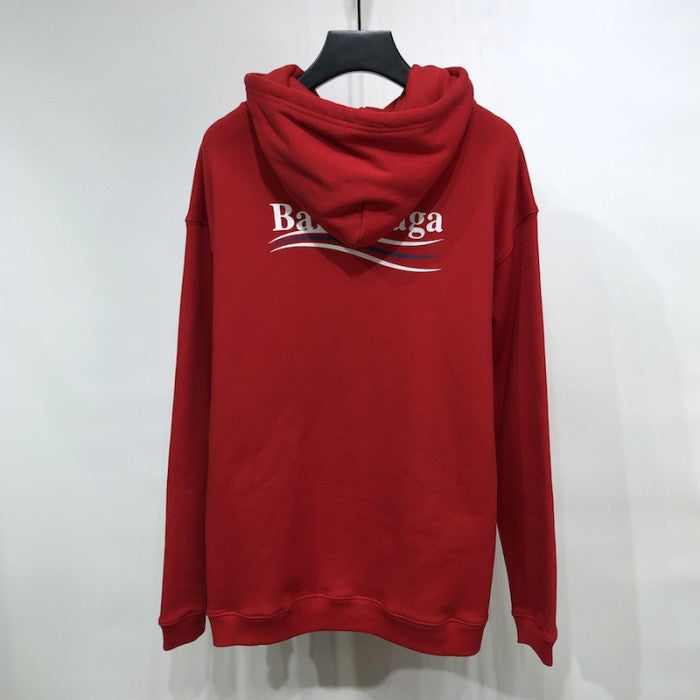 Balenciaga Political Campaign Hoodie in Red cotton fleece