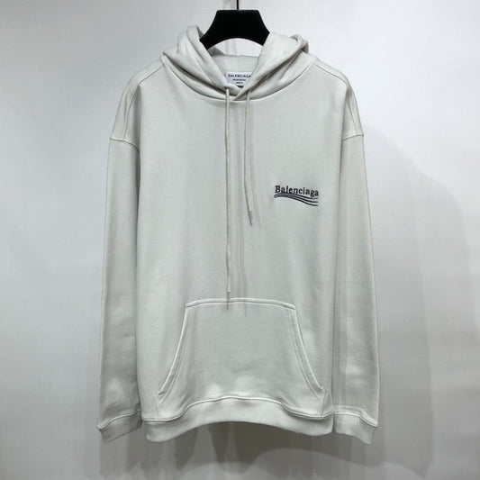 Balenciaga Political Campaign Hoodie in White cotton fleece