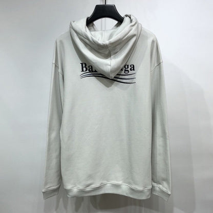 Balenciaga Political Campaign Hoodie in White cotton fleece