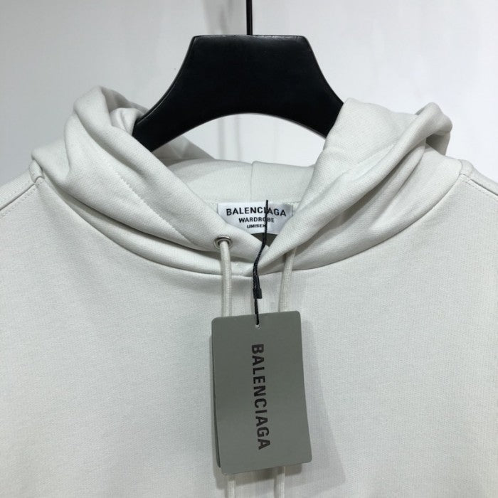 Balenciaga Political Campaign Hoodie in White cotton fleece