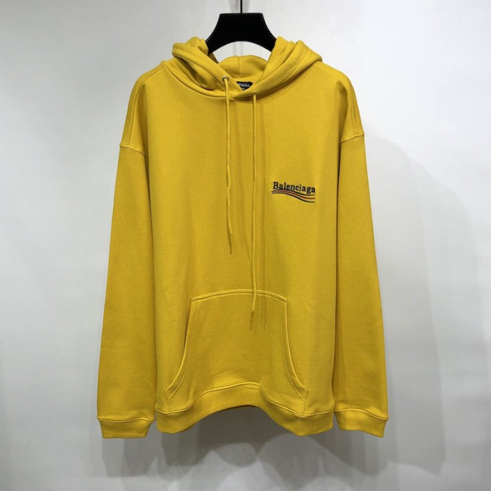 Balenciaga Political Campaign Hoodie in Yellow cotton fleece