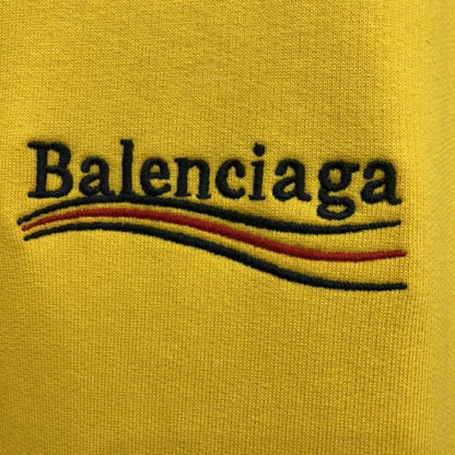 Balenciaga Political Campaign Hoodie in Yellow cotton fleece