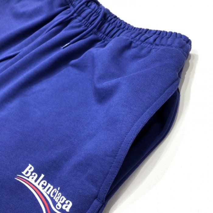 Balenciaga Men's Political Campaign Sweat Shorts in Blue