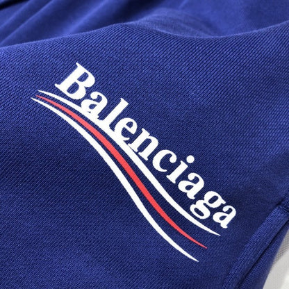 Balenciaga Men's Political Campaign Sweat Shorts in Blue