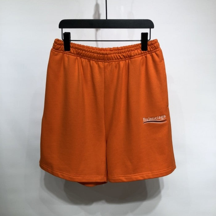 Balenciaga Men's Political Campaign Sweat Shorts in Orange