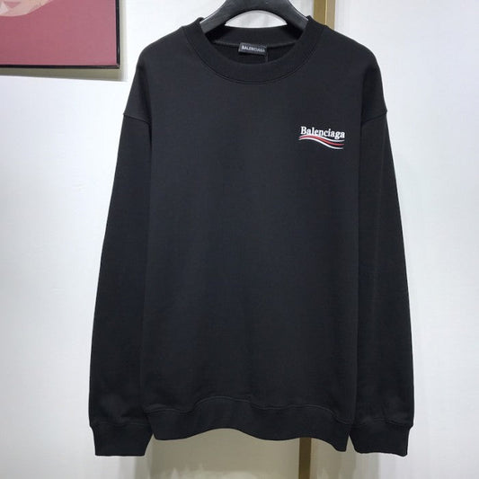 Balenciaga Political Campaign Sweatershirt in Black cotton fleece