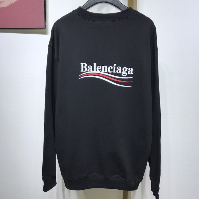 Balenciaga Political Campaign Sweatershirt in Black cotton fleece