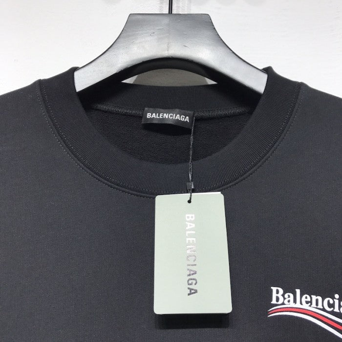 Balenciaga Political Campaign Sweatershirt in Black cotton fleece