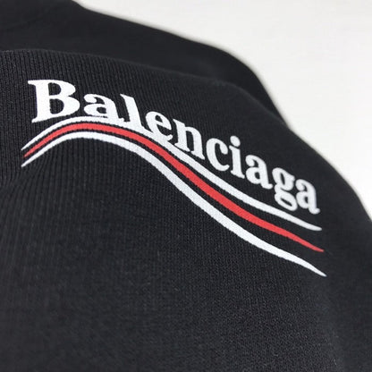 Balenciaga Political Campaign Sweatershirt in Black cotton fleece