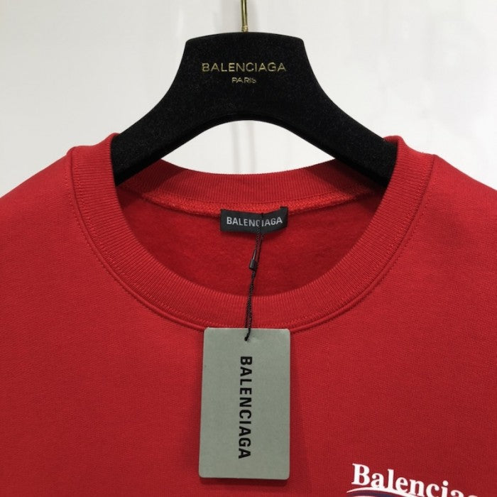 Balenciaga Political Campaign Sweatershirt in Red cotton fleece