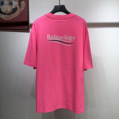 Balenciaga Regular Political Campaign T-shirt in pink jersey