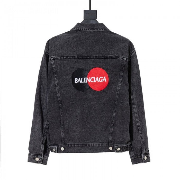 Balencaiga Uniform Logo Denim Jacket Black