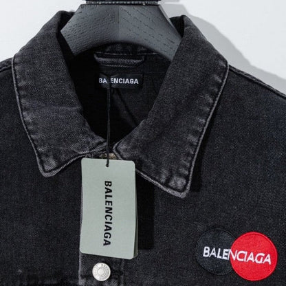 Balencaiga Uniform Logo Denim Jacket Black